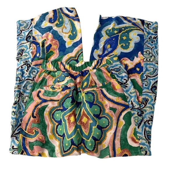 Maeve Anthropologie Women’s Size 2p Rhiannon Satin Cropped Flare Pants Wide Leg - Picture 5 of 6